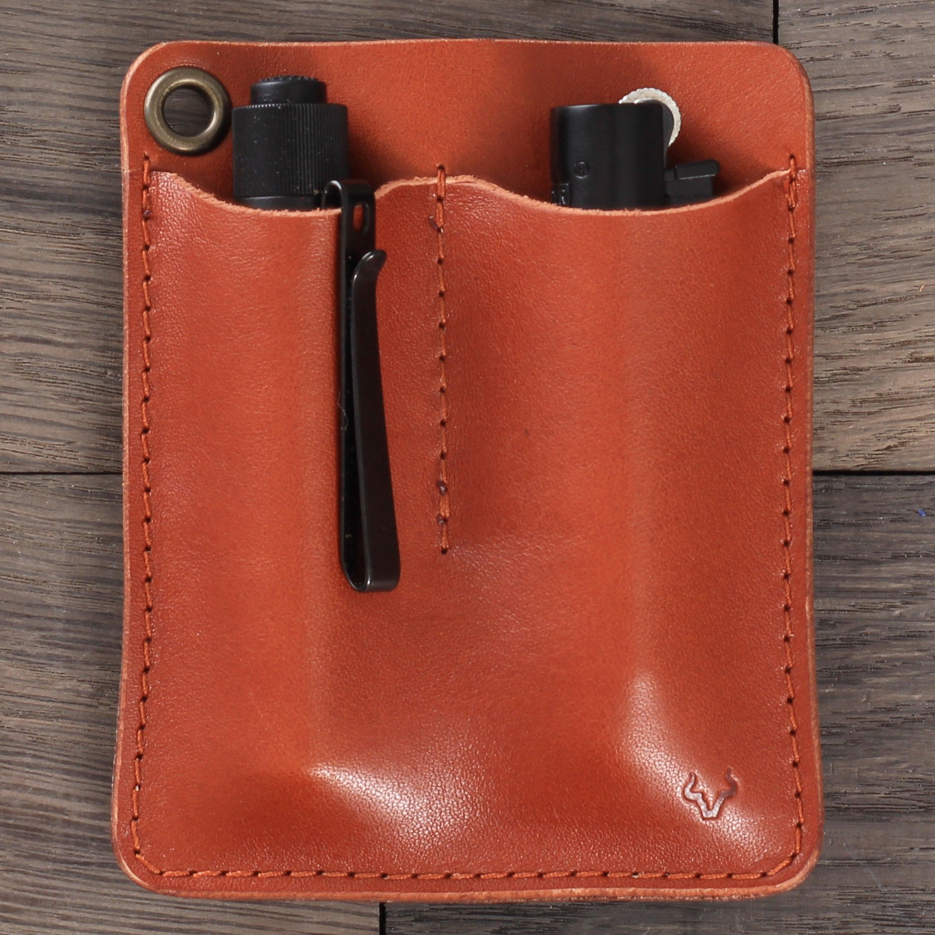 EDC Tasche Leder Cognac