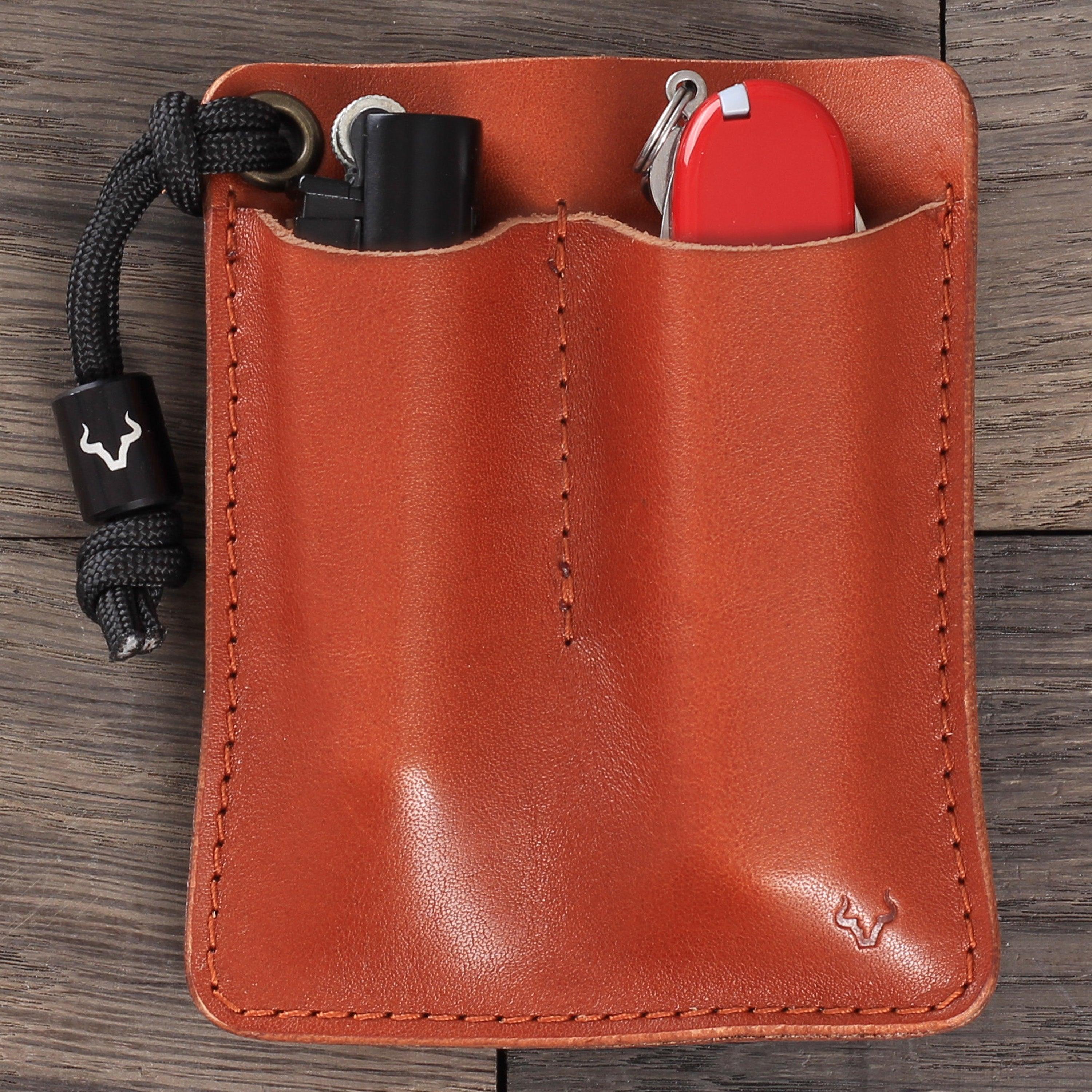 EDC Tasche Leder Cognac