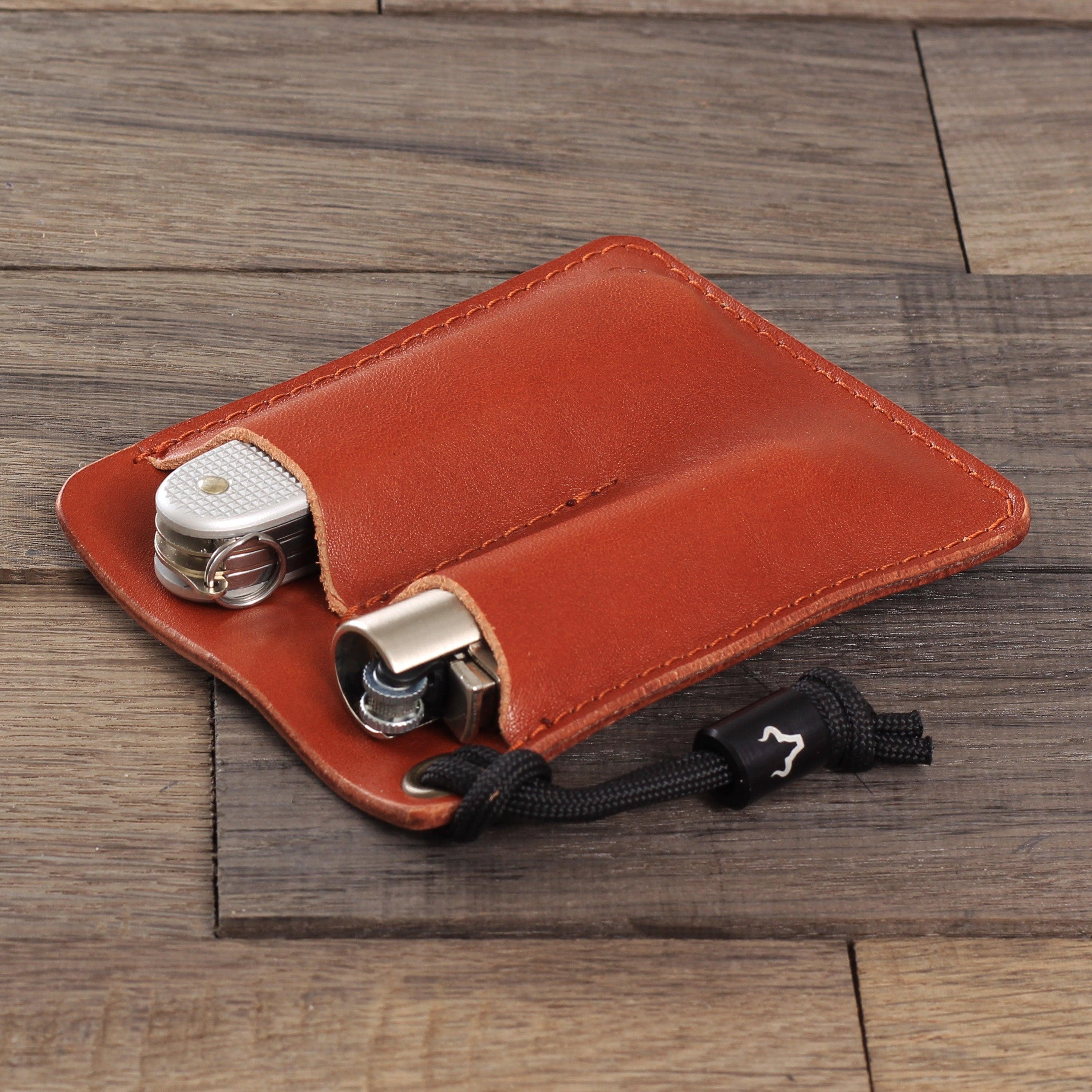 EDC Tasche Leder Cognac