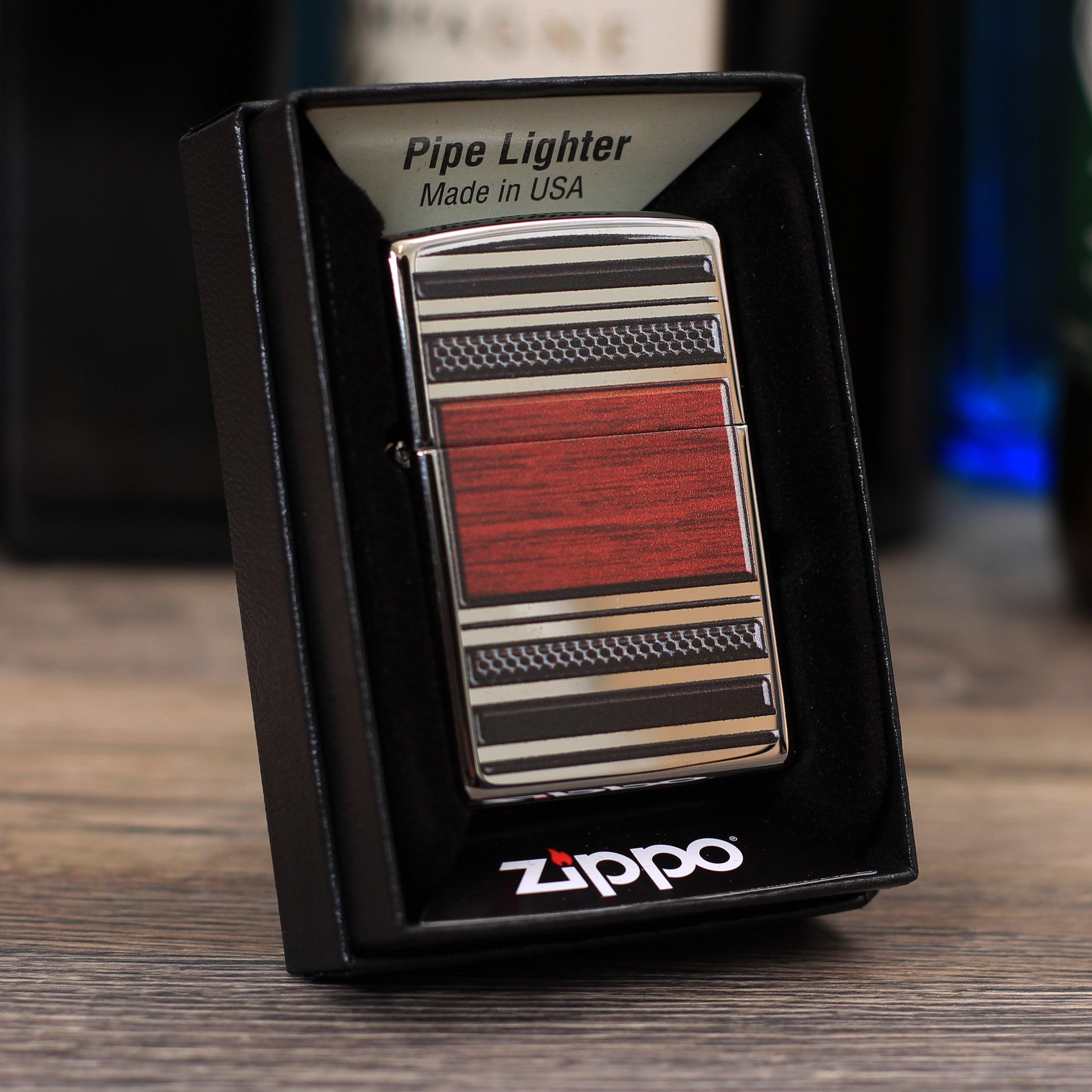 Zippo "Steel and wood", Pfeifen-Benzinfeuerzeug - MANSHIT